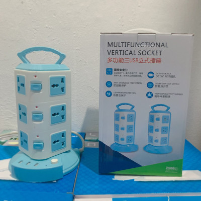 Ổ điện đa năng 3 tầng, có 12 lỗ cắm và 3 cổng usb, có công tắc bật tắt mỗi tầng, thích hợp mọi loại phích cắm khác nhau - Hàng chính hãng