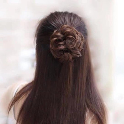 Tóc giả phủ búi cột xoăn cao cấp