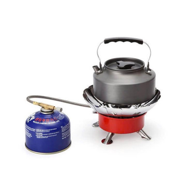 Bếp Gas Mini Du Lịch Xếp Gọn Có Dây Và Vòng Chắn Gió