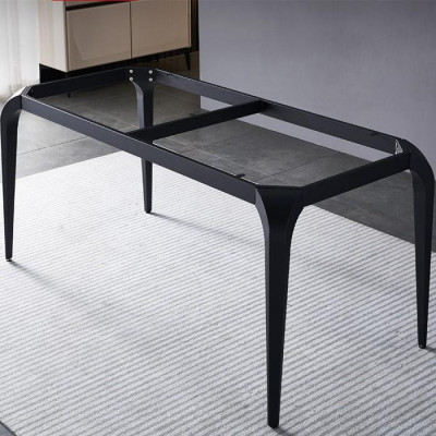 Bàn ăn mặt đá tối giản phong cách Ý - Bàn ăn vân mây đen trắng 140*80cm LUX-BGA09