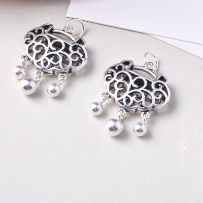 Charm bạc, mặt dây chuyền hình khóa trường thọ treo - Ngọc Quý Gemstones