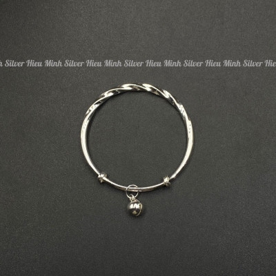 Lắc tay Cho Bé Bạc Ta Mix Charm Bi Tròn Bạc Hiểu Minh LTE575