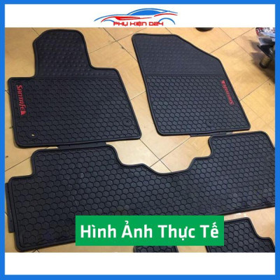 Lót sàn ô tô cao su Santafe 2019-2020-2021-2022 không mùi chống trơn trượt