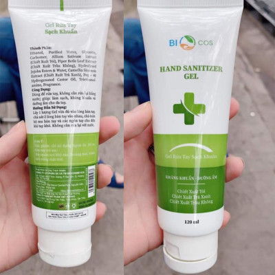 GEL RỬA TAY SẠCH KHUẨN DƯỠNG ẨM BIOCOS HAND SANITIZER GEL TUÝP 120ML