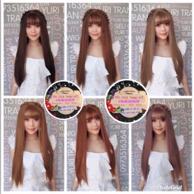  Tóc giả nữ thẳng nguyên đầu cao cấp- tặng lưới chùm tóc