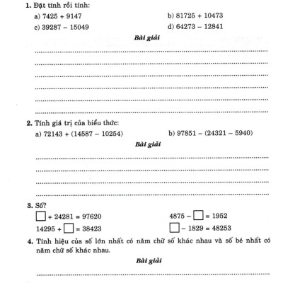 Vở Bài Tập Nâng Cao Toán 4 Tập 1 (Bám Sát SGK Kết Nối Tri Thức Với Cuộc Sống)_HA
