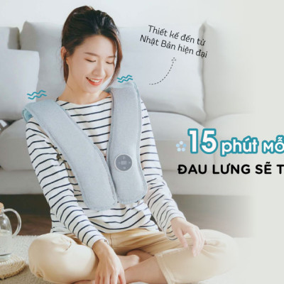 Máy Massage Cổ Vai Gáy, Máy Đấm Lưng Bear AMQ-A01X1 Gồm 4 Kỹ Thuật Đấm Lưng Gồm 16 Cường Độ Massage Như Người Thật - Hàng Chính Hãng