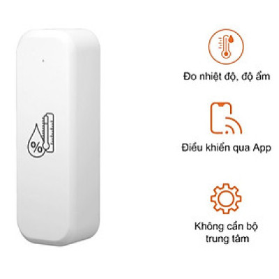 Cảm Biến Nhiệt Ẩm Wifi Hunonic HNSSTWH Hàng Chính Hãng Kết nối: Wifi 2.4Hz Dải đo nhiệt độ -10 ~ 60 độ ( Sai số 1%)  Dải đo độ ẩm 20% ~ 98% ( Sai số 3% ) Kích thước: 70x25x20mm Trọng lượng: 50g