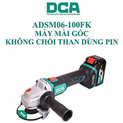 MÁY MÀI GÓC KHÔNG CHỔI THAN DÙNG PIN 20VMAX/5AH*2 DCA ADSM06-100FK -  HÀNG CHÍNH HÃNG