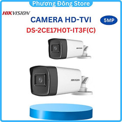 Camera HIKVISION DS-2CE17H0T-IT3F(C) 4 trong 1 hồng ngoại 5.0 Megapixel hồng ngoại 40 mét, chống ngược sáng - Hàng chính hãng