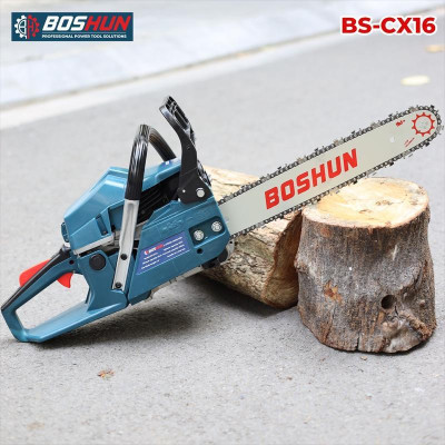 Máy Cưa Xích Chạy Xăng BOSHUN BS-CX16, Lam xích dài 16INCH, Bơm nhớt tự động - Động cơ xăng 2 thì 58CC mạnh mẽ
