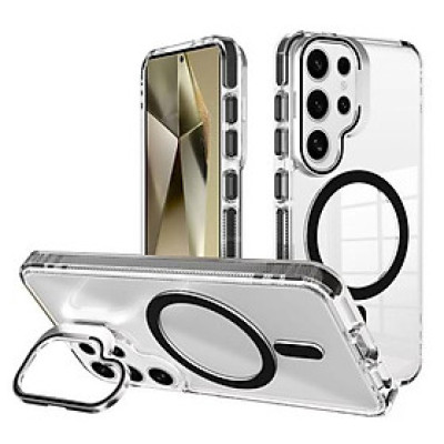 Ốp Lưng Trong cho Samsung Galaxy S25 Ultra Suốt Kiêm Giá Đỡ Raigor Inverse Rita Case Hỗ Trợ Sạc Không Dây Magnetic Viền Chống Sốc - Hàng chính hãng