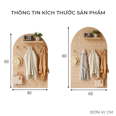 Bảng gỗ pegbroard đa năng decor phòng cực xinh thương hiệu IGA - GP330
