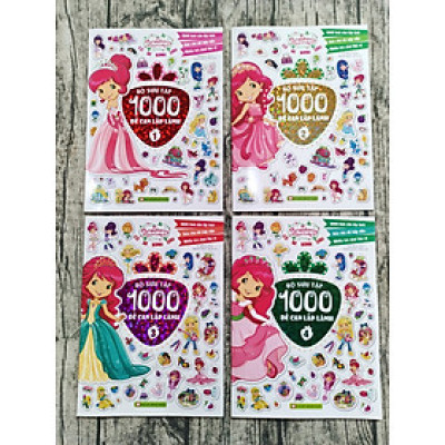 Combo 4 cuốn Cô Bé Bánh Dâu- 1000 Đề Can Lấp Lánh (Q1, Q2, Q3, Q4)