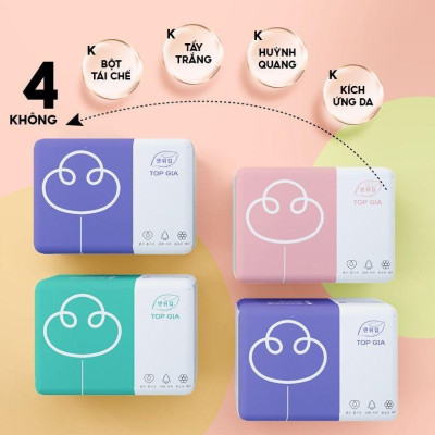 Thùng 30 gói giấy ăn rút Topgia 3 màu cao cấp 4 lớp dày dặn, mềm mịn