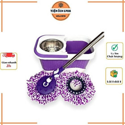 Bộ lau nhà tròn xoay 360 Coco 07 Tặng kèm 2 bông lau