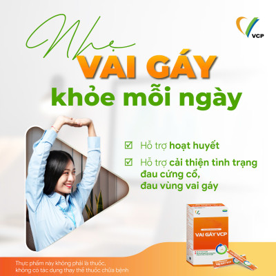 [COMBO 3] TPBVSK Vai Gáy VCP - Hỗ trợ cải thiện tình trạng đau cứng cổ, đau vùng vai gáy - Hộp 20 gói