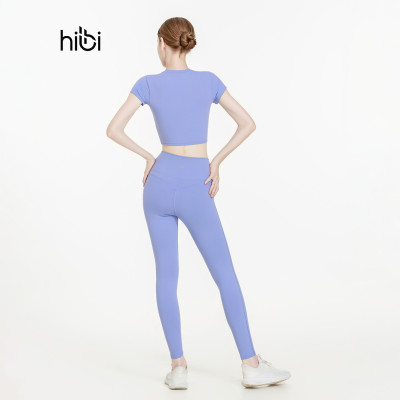 Áo croptop tập Yoga Gym Hibi Sports CR842 kiểu croptop có tay phối 2 bên, chất vải cao cấp, kèm mút ngực