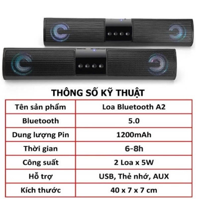 Loa Bluetoth Dáng Dài A2J, Trải Nghiệm Âm Nhạc Sống Động: Kiểu Dáng Sang Trọng, Công Nghệ Âm Thanh 3D, ĐÈN TRANG TRÍ 