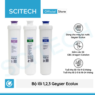 Máy lọc nước Nano Geyser Ecolux vỏ gỗ kèm bộ đơn lọc thô 10 inch by Scitech - Hàng chính hãng