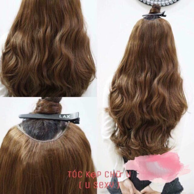 Tóc kẹp chữ u cao cấp màu nỗi chịu nhiệt- hình thật