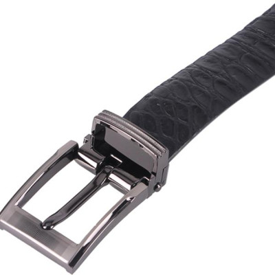 Thắt Lưng Nữ Da Cá Sấu Nguyên Con Bụng Huy Hoàng HT5214 - Đen