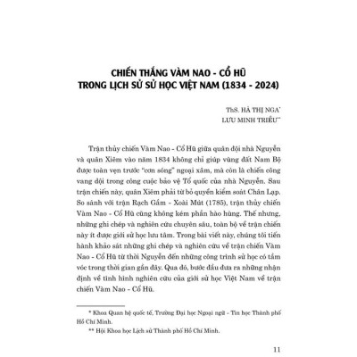 Chiến thắng Vàm Nao -Cổ Hũ (1834) - 190 năm nhìn lại 