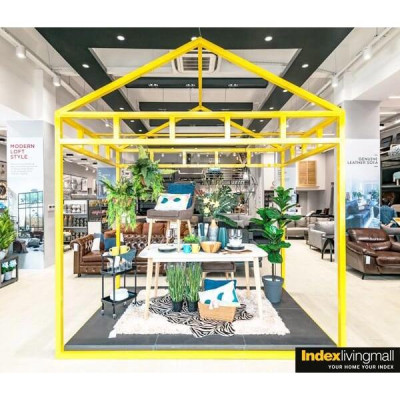 Bàn ăn VALDUS mặt gỗ công nghiệp phủ veneer sồi sang trọng, chân chữ X bằng thép sơn tĩnh điện đen