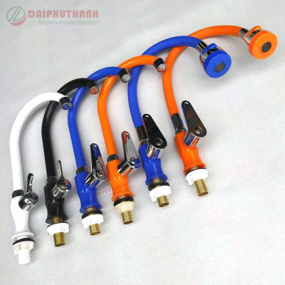 Vòi Rửa Chén Bát Nước Lạnh Tăng Áp 2 Chế Độ Xoay 360 Cần Bẻ - Vòi nhựa ABS giá sỉ nhiều màu