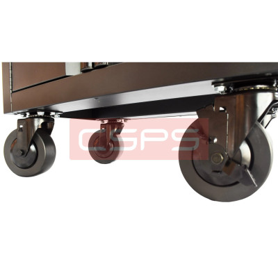 Bộ 2 Tủ dụng cụ CSPS 122cm 05 hộc kéo màu đen mặt ván gỗ kèm vách lưới