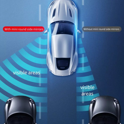 Gương cầu lồi ô tô dán trên gương chiếu hậu tăng góc nhìn chống nước - Gương mini chống điểm mù oto xe hơi, Gương Cầu Lồi Ô Tô Xe Hơi Chiếu Hậu Chống Điểm Mù Cho Xe