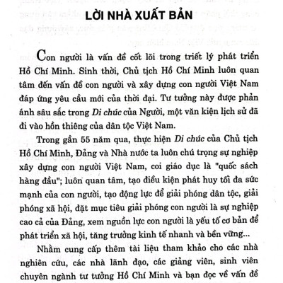 Xây dựng con người Việt Nam theo di chúc của chủ tịch Hồ Chí Minh
