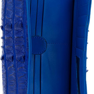 Ví Nữ Da Cá Sấu 3 Gấp Gai Huy Hoàng HT3288 (19 x 10.5 cm) - Xanh Dương