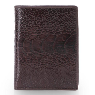 HH2415 - Bóp nam Huy Hoàng da đà điểu da chân kiểu đứng màu nâu đất