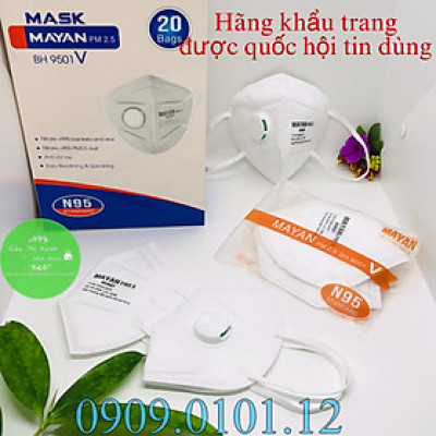 Khẩu Trang N95 Có Van Thở - Đệm Mũi Cao Cấp [Mayan PM 2.5 - Chính Hãng - 4 Lớp Kháng Khuẩn - Than Hoạt Tính]