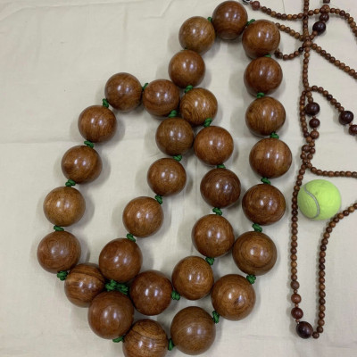 Vòng Lắc Eo Giảm Mỡ Bụng Gỗ Hương Cao Cấp - Vòng 40 hạt 6cm ( video , hình thật ) 