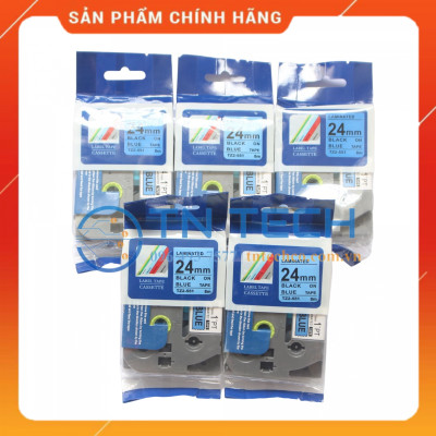 Nhãn In Tz2-551 - Đen nền dương 24mm x 8m - Dùng cho máy in BROTHER - AIMO - PUTY [Hàng Nhập Khẩu]