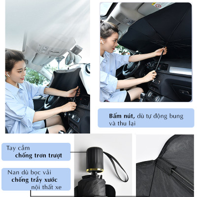 Dù Che Nắng Kính Lái Ô Tô Phản Quang Cách Nhiệt Bảo Vệ Nội Thất - 79*145cm