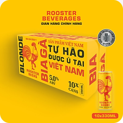Bia thủ công | Rooster Beers (Bia Gà) Blonde thùng 10 lon cao - sleek can