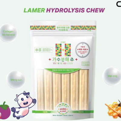 THANH GẶM SẠCH MIỆNG LAMER HYDROLYSIS CHEW HỖ TRỢ TIÊU HOÁ & KHÔNG GÂY DỊ ỨNG,LOẠI BỎ MẢNG BÁM 150g