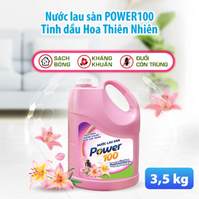 Nước Lau Sàn POWER100 Tinh Dầu Hoa Thiên Nhiên 3.5KG