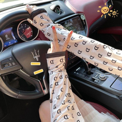 Găng Tay Chống Nắng Dáng Rộng Vải Lụa Mát In Hoa Xinh Xắn, Chống Tia Cực Tím, Thời Trang Mùa Hè Cho Nữ. TakyHome 7777