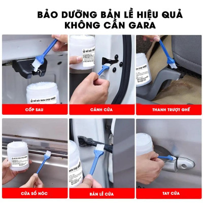 Mỡ trắng bôi trơn giảm chấn, Grease chống rỉ sét. giảm tiếng cọt kẹt trên ô tô kèm chổi quét