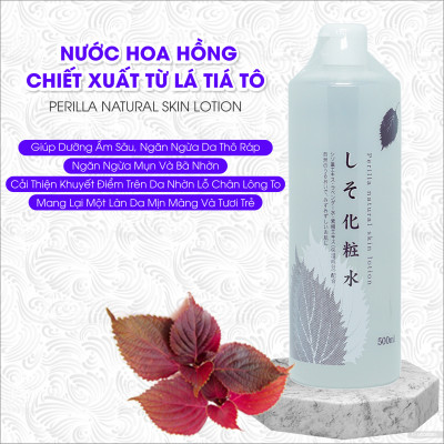 Toner Se Khít Lỗ Chân Lông Chiết Xuất Từ Lá Tía Tô Và Lá Diếp Cá Chinoshio Natural Skin Lotion (Chai 500 mL)