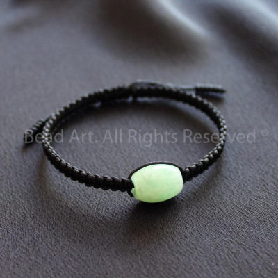 Vòng Tay Thắt Dây Lu Thống Cam Thach Xanh Lá 12x10MM, Vòng Tay Phong Thuỷ, Mệnh Hoả, Mộc S50 - Bead Art