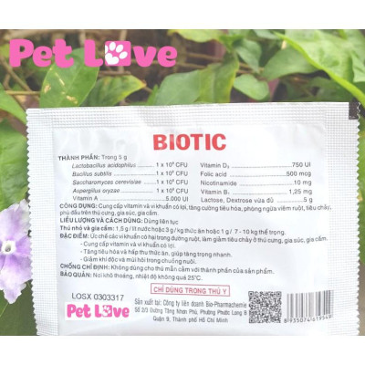 Combo 10 gói men tiêu hóa Biotic cho chó mèo