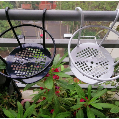 Combo 2 GIỎ SẮT Treo Chậu Hoa Ban Công Hình Tròn - Màu Đen