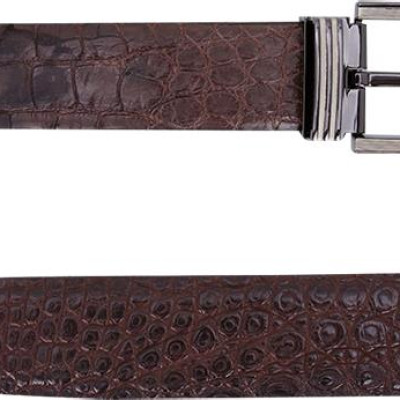 Thắt Lưng Nam Da Cá Sấu Gai Bụng Bản Lớn Đầu Kim Huy Hoàng HT4231 - Nâu Đất