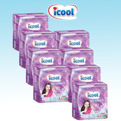 Băng vệ sinh icool siêu thấm Tím 12 miếng 1 gói