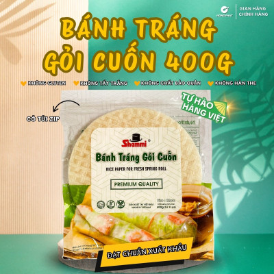 [LOẠI TRÒN] Bánh tráng gỏi cuốn Shammi tròn size 22cm túi 400g (Bánh tráng cuốn xuất khẩu)